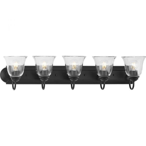 Progress Clear Glass P300393 009 5 Light VANITY in Brushed Nickel Finish Model: P300393-009