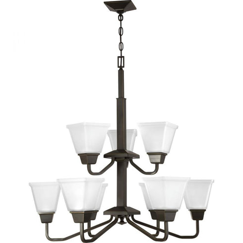 Progress Clifton Heights 9 Light P400120 020 9 100 Watt MED CHANDELIER in Antique Bronze Finish Model: P400120-020