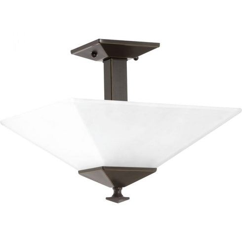 Progress Clifton Heights P350107 009 2 100 Watt SEMI FLUSH MOUNT in Brushed Nickel Finish Model: P350107-009