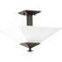 Progress Clifton Heights P350107 009 2 100 Watt SEMI FLUSH MOUNT in Brushed Nickel Finish Model: P350107-009