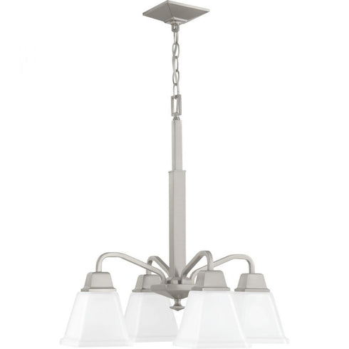 Progress Clifton Heights P400118 009 4 100 Watt MED CHANDELIER in Brushed Nickel Finish Model: P400118-009