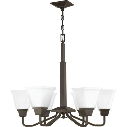 Progress Clifton Heights P400119 009 6 100 Watt MED CHANDELIER in Brushed Nickel Finish Model: P400119-009
