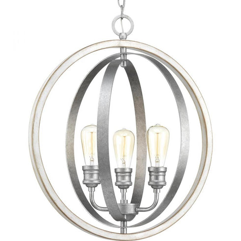Progress Conestee P500093 141 3 60 Watt MED PENDANT in Galvanized Finish Finish Model: P500093-141