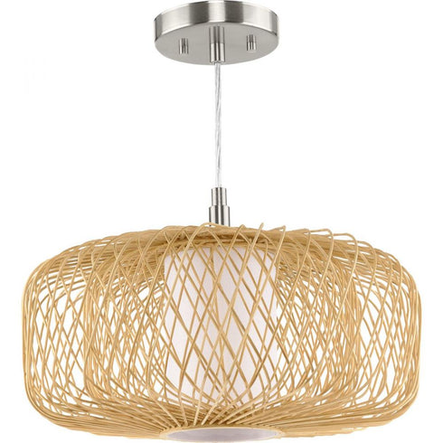 Progress Cordova P500396 201 1 Light PENDANT in Natural Rattan Finish Model: P500396-201