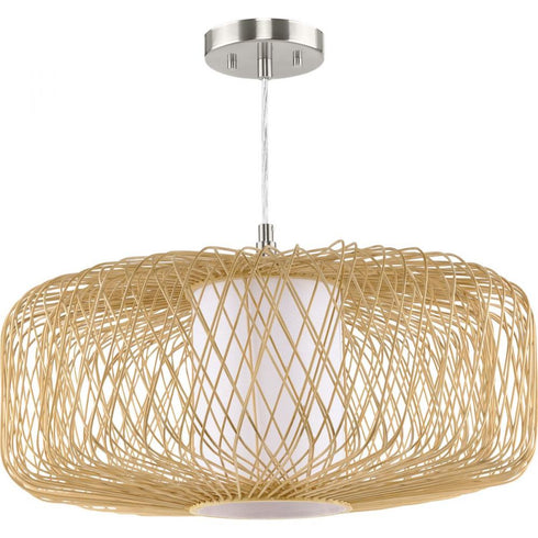 Progress Cordova P500397 201 1 Light PENDANT in Natural Rattan Finish Model: P500397-201