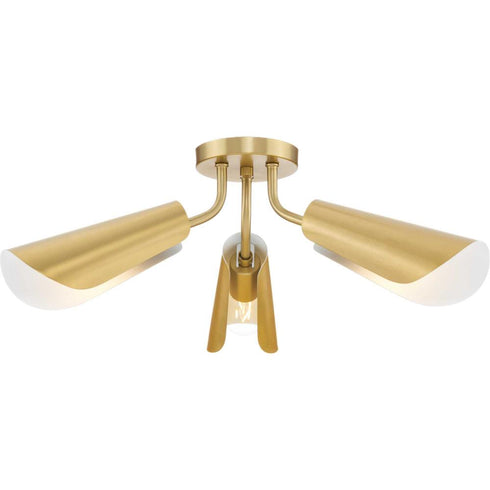 Progress Cornett Collection 44.12 in. Three Light in Brushed Nickel Contemporary Flush Mount Light Model: P350272-009