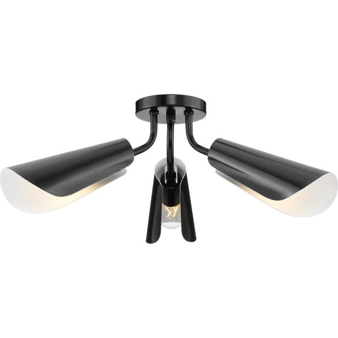 Progress Cornett Collection 44.12 in. Three Light in Brushed Nickel Contemporary Flush Mount Light Model: P350272-009
