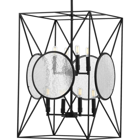 Progress Cumberland Collection Eight Light Black Foyer in Matte Black Finish Model: P500232-031