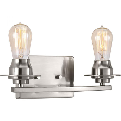 Progress Debut P300009 009 2 100 Watt MED BATH BRACKET in Brushed Nickel Finish Model: P300009-009