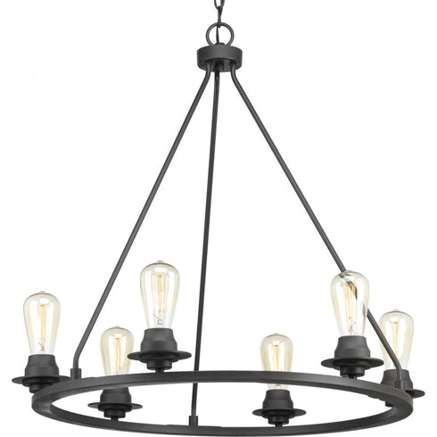 Progress Debut P400015 009 6 60 Watt MED CHANDELIER in Brushed Nickel Finish Model: P400015-009