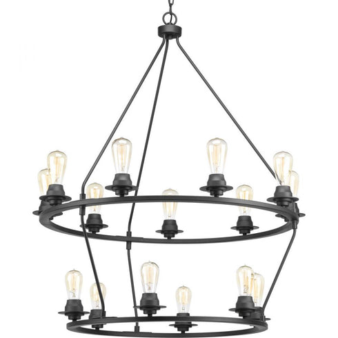 Progress Debut P400017 009 15 60 Watt MED CHANDELIER in Brushed Nickel Finish Model: P400017-009