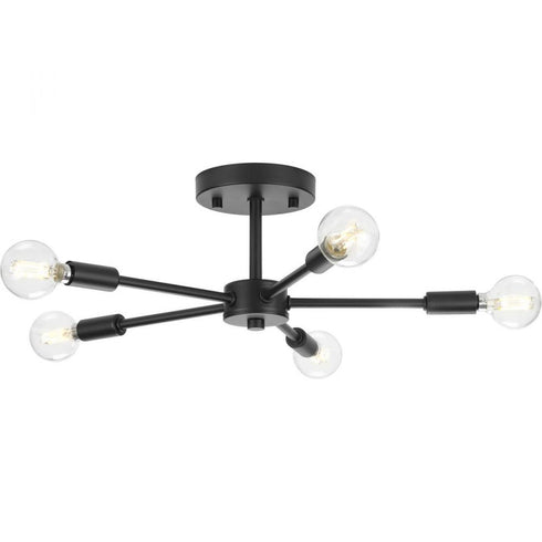 Progress Delayne P350219 009 5 60 Watt MED SEMI FLUSH in Brushed Nickel Finish Model: P350219-009