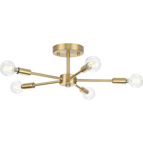 Progress Delayne P350219 009 5 60 Watt MED SEMI FLUSH in Brushed Nickel Finish Model: P350219-009
