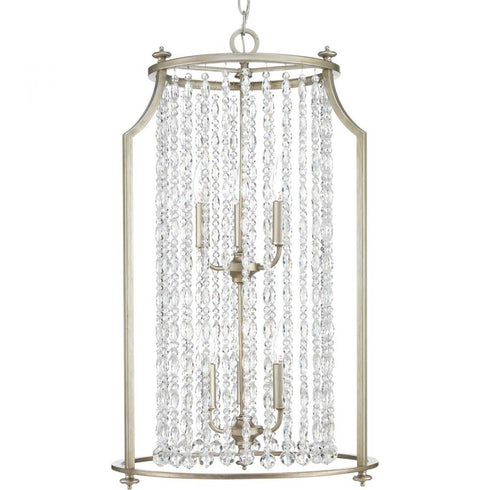Progress Desiree Six Light Pendant in Silver Ridge Finish Model: P500086-134