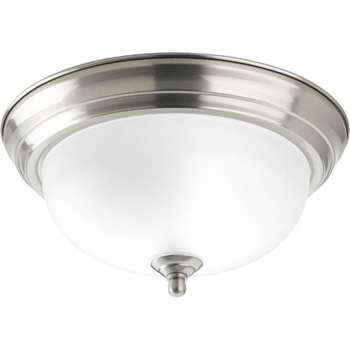 Progress Dome Glass CTC P3924 09 1 60 Watt MED CLOSE TO CEILING in Brushed Nickel Finish Model: P3924-09