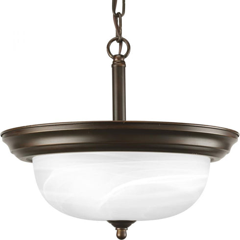 Progress Dome Glass CTC P3927 09 2 100 Watt MED SEMI FLUSH in Brushed Nickel Finish Model: P3927-09
