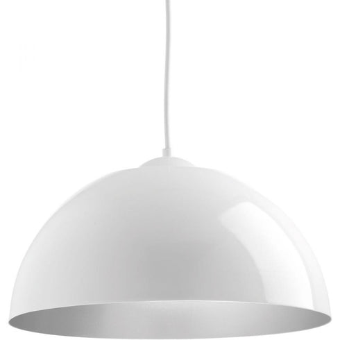Progress Dome LED P5341 1630K9 1 17 Watt LED PENDANT in Satin Aluminum Finish Model: P5341-1630K9