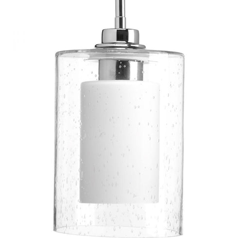 Progress Double Glass P500018 015 1 100 Watt MED MINI PENDANT in Polished Chrome Finish Model: P500018-015