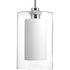 Progress Double Glass P500019 015 1 100 Watt MED PENDANT in Polished Chrome Finish Model: P500019-015