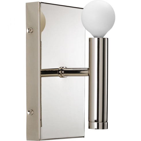 Progress Draper Collection One Light in Polished Nickel Luxe Bath Vanity Light Model: P2101-104