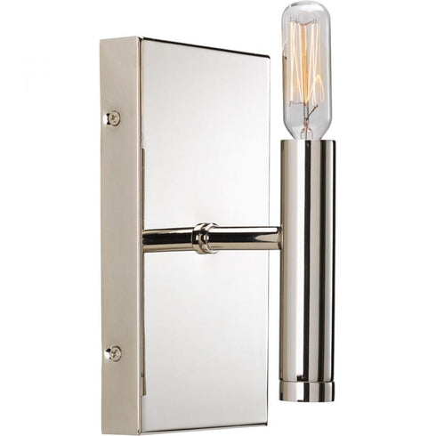 Progress Draper Collection One Light in Polished Nickel Luxe Bath Vanity Light Model: P2101-104