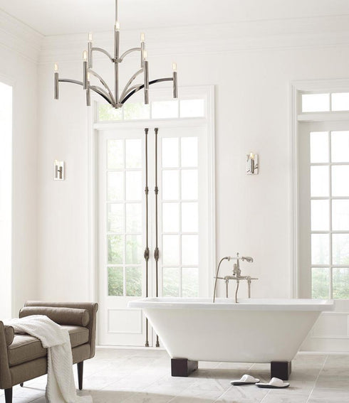 Progress Draper Collection One Light in Polished Nickel Luxe Bath Vanity Light Model: P2101-104
