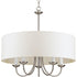 Progress Drum Shade P4217 09 5 60 Watt CAND CHANDELIER in Brushed Nickel Finish Model: P4217-09