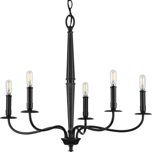 Progress Durrell P400199 009 5 60 Watt CAND CHANDELIER in Brushed Nickel Finish Model: P400199-009