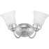 Progress Economy Fluted Glass P3288 09 2 100 Watt MED BATH BRKT in Brushed Nickel Finish Model: P3288-09