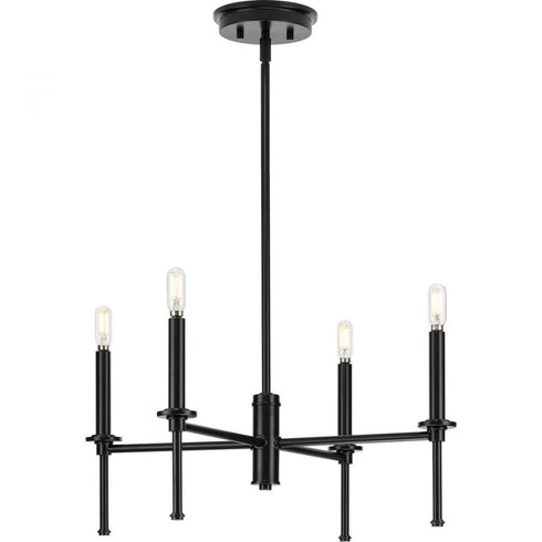 Progress Elara P400293 009 4 60 Watt CAND CHANDELIER in Brushed Nickel Finish Model: P400293-009