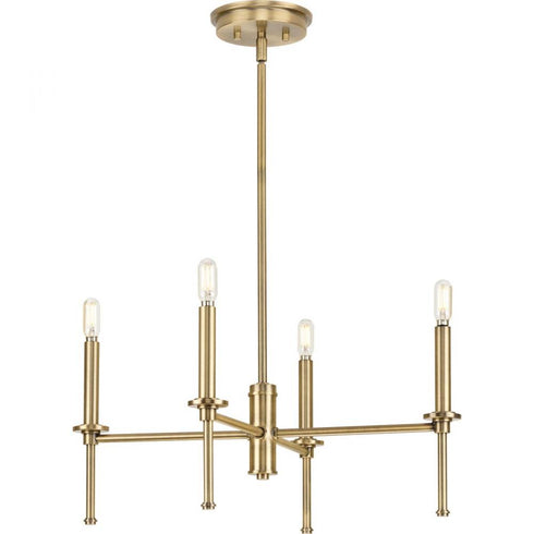 Progress Elara P400293 009 4 60 Watt CAND CHANDELIER in Brushed Nickel Finish Model: P400293-009