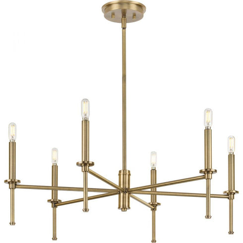 Progress Elara P400294 009 6 60 Watt CAND CHANDELIER in Brushed Nickel Finish Model: P400294-009