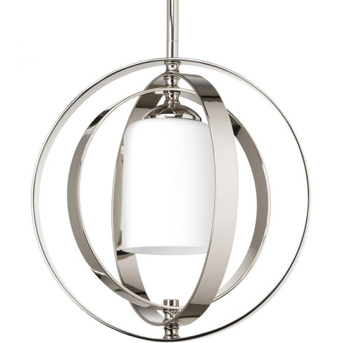Progress Equinox Collection One Light Small Foyer Lantern in Polished Nickel Finish Model: P7077-104