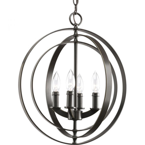 Progress Equinox P3827 104 4 60 Watt CAND FOYER LANTER in Polished Nickel Finish Model: P3827-104