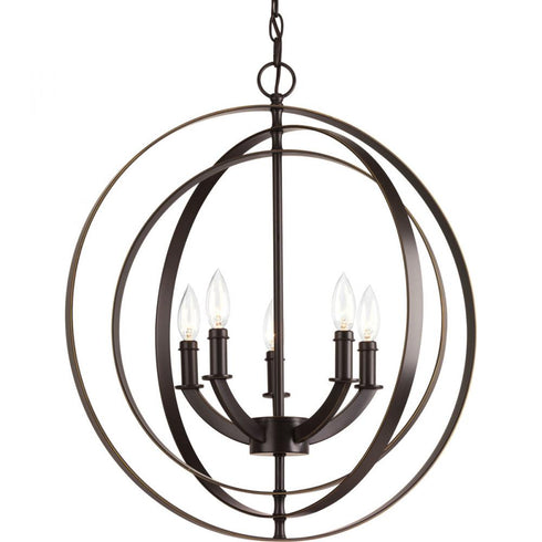 Progress Equinox P3841 104 5 60 Watt CAND FOYER LANTERN in Polished Nickel Finish Model: P3841-104