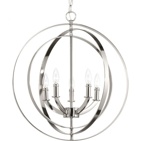 Progress Equinox P3841 104 5 60 Watt CAND FOYER LANTERN in Polished Nickel Finish Model: P3841-104