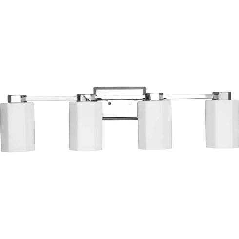 Progress Estrada Collection Four Light in Polished Chrome Contemporary Bath & Vanity Light Model: P300479-015