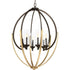 Progress Evoke Collection Six Light in Antique Bronze Clear Glass Luxe Chandelier Light Model: P400026-020