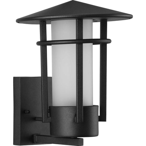 Progress Exton P560273 031 1 100 Watt MED WALL LANTERN in Textured Black Finish Model: P560273-031