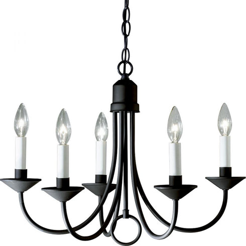 Progress Five Light P4008 09 5 60 Watt CAND CHAND in Brushed Nickel Finish Model: P4008-09