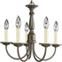 Progress Five Light P4009 09 5 60 Watt CAND CHAND in Brushed Nickel Finish Model: P4009-09