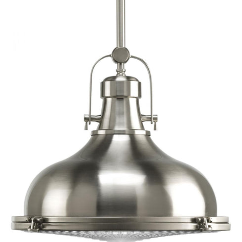 Progress Fresnel Lens P5197 09 1 100 Watt MED PENDANT in Brushed Nickel Finish Model: P5197-09
