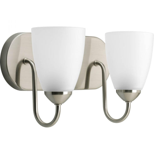 Progress Gather P2707 09 2 100 Watt MED BATH BRACKET in Brushed Nickel Finish Model: P2707-09