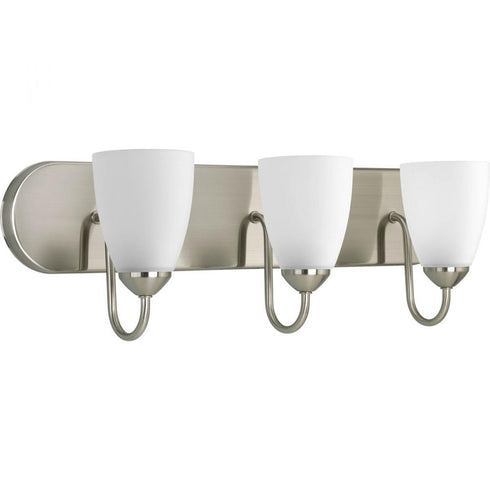 Progress Gather P2708 09 3 100 Watt MED BATH BRACKET in Brushed Nickel Finish Model: P2708-09