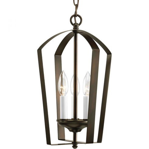 Progress Gather P3928 09 3 60 Watt CANDLE FOYER in Brushed Nickel Finish Model: P3928-09