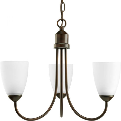 Progress Gather P4440 09 3 100 Watt MED CHANDELIER in Brushed Nickel Finish Model: P4440-09