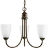 Progress Gather P4440 09 3 100 Watt MED CHANDELIER in Brushed Nickel Finish Model: P4440-09