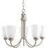 Progress Gather P4441 09 5 100 Watt MED CHANDELIER in Brushed Nickel Finish Model: P4441-09