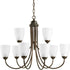 Progress Gather P4627 09 9 100 Watt MED CHANDELIER in Brushed Nickel Finish Model: P4627-09