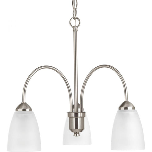 Progress Gather P4734 09 3 100 Watt MED CHANDELIER in Brushed Nickel Finish Model: P4734-09